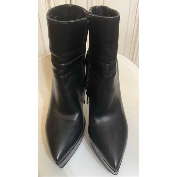 Nasty Gal Women's Faux Leather Side Zip Platform Heeled Booties Black Size 7M - Picture 13 of 16